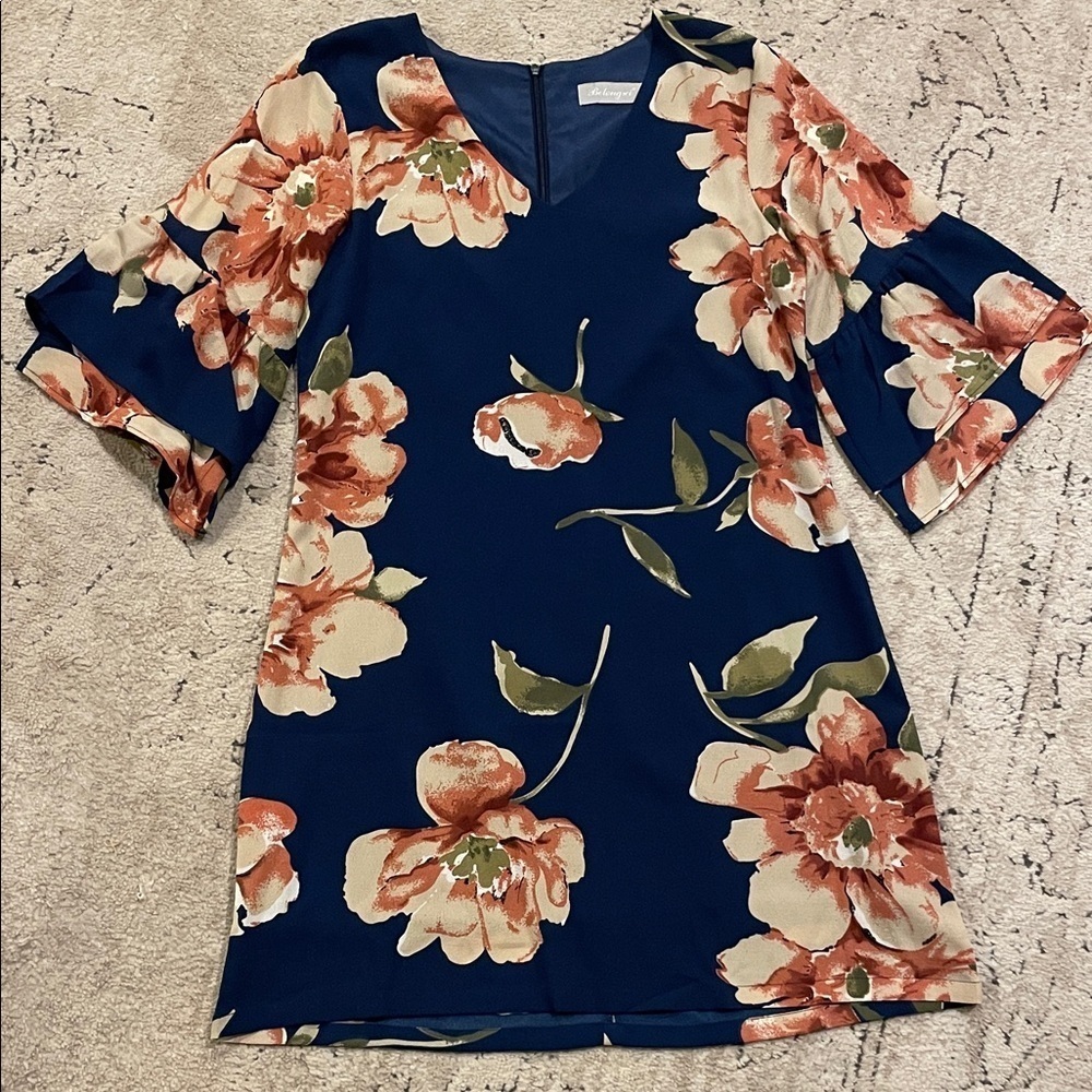 Floral Navy Women's knee length dress